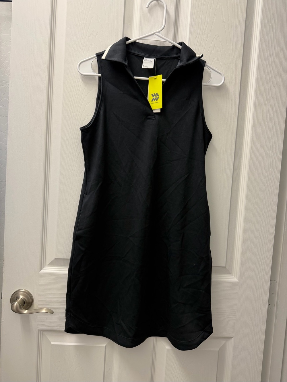 all in motion Black Sleeveless Polo Mini Dress